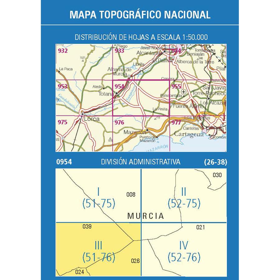 Carte topographique de l'Espagne n° 0954.3 - Paretón | CNIG - 1/25 000 carte pliée CNIG 