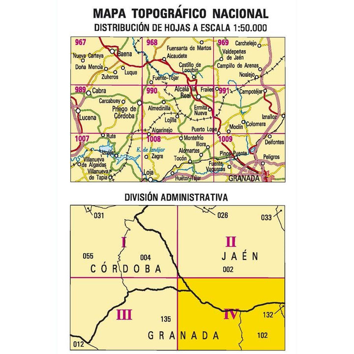 Carte topographique de l'Espagne n° 0990.4 - Ermita Nueva | CNIG - 1/25 000 carte pliée CNIG 