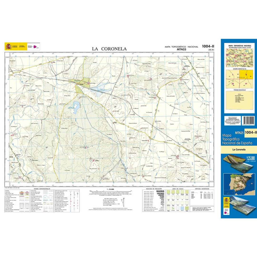 Carte topographique de l'Espagne n° 1004.2 - La Coronela | CNIG - 1/25 000 carte pliée CNIG 