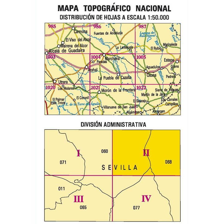 Carte topographique de l'Espagne n° 1004.2 - La Coronela | CNIG - 1/25 000 carte pliée CNIG 