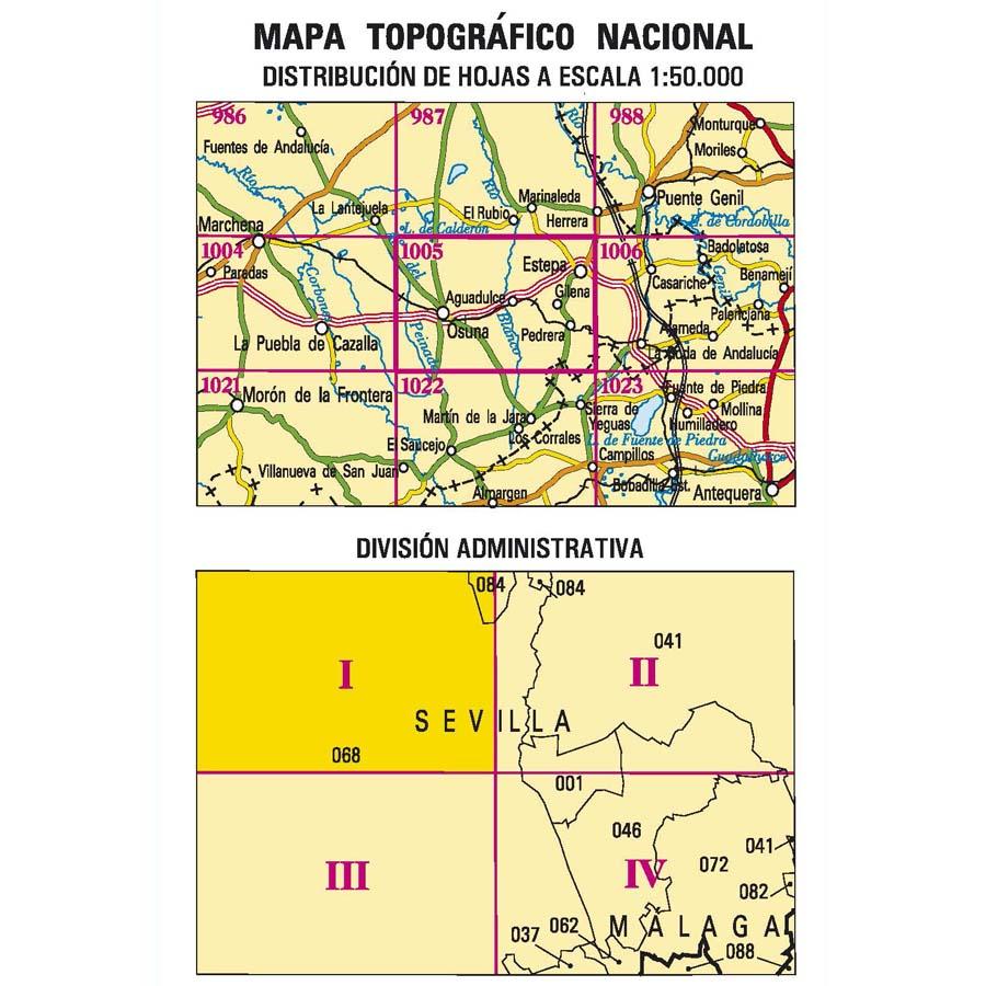 Carte topographique de l'Espagne n° 1005.1 - Las Cabezuelas | CNIG - 1/25 000 carte pliée CNIG 