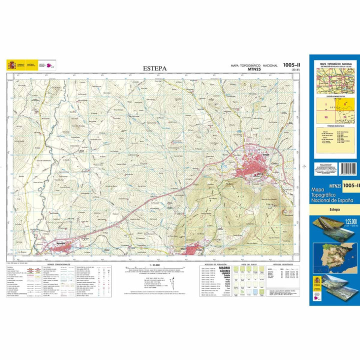 Carte topographique de l'Espagne n° 1005.2 - Estepa | CNIG - 1/25 000 carte pliée CNIG 