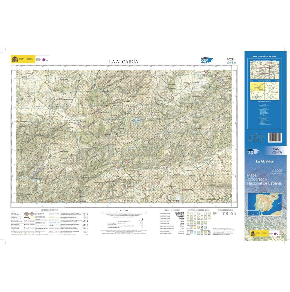 Carte topographique de l'Espagne n° 1022.1 - La Alcaidía | CNIG - 1/25 000 carte pliée CNIG 