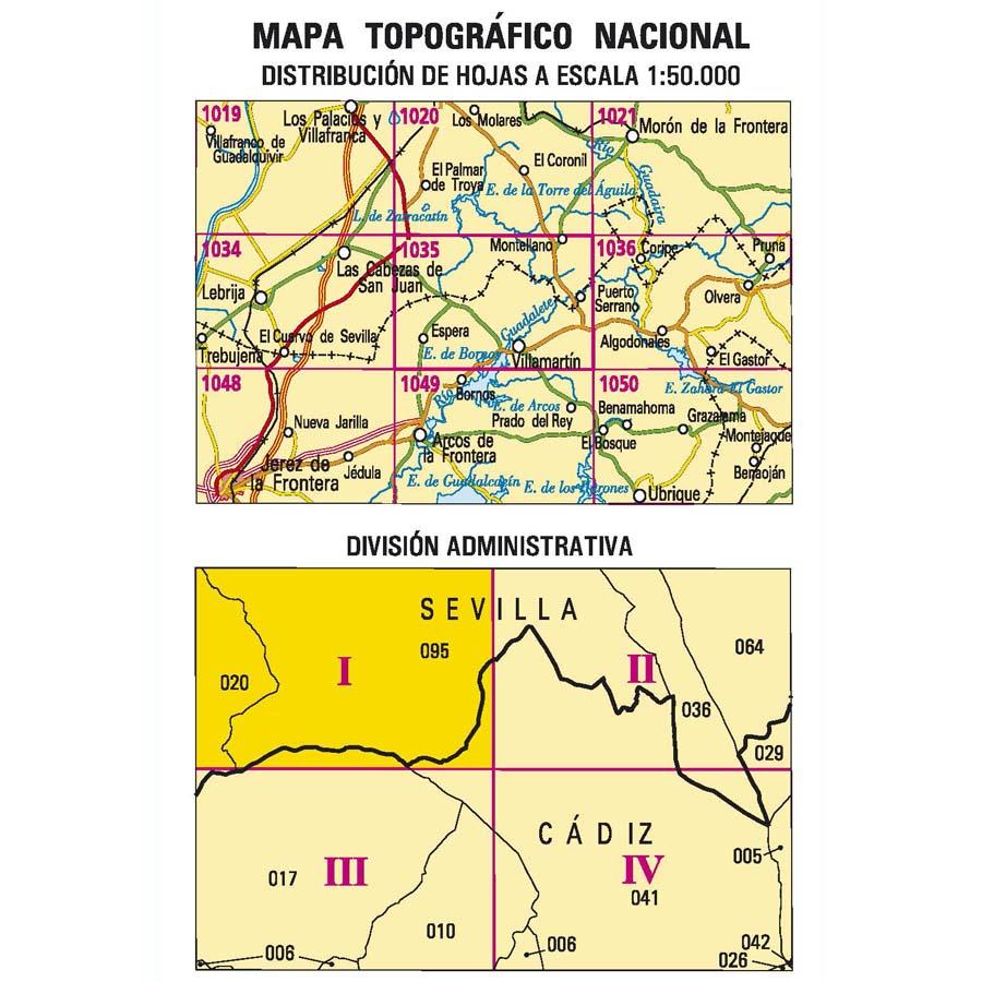 Carte topographique de l'Espagne n° 1035.1 - La Harinosa | CNIG - 1/25 000 carte pliée CNIG 