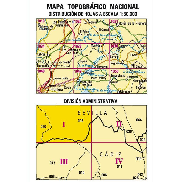 Carte topographique de l'Espagne n° 1035.1 - La Harinosa | CNIG - 1/25 000 carte pliée CNIG 