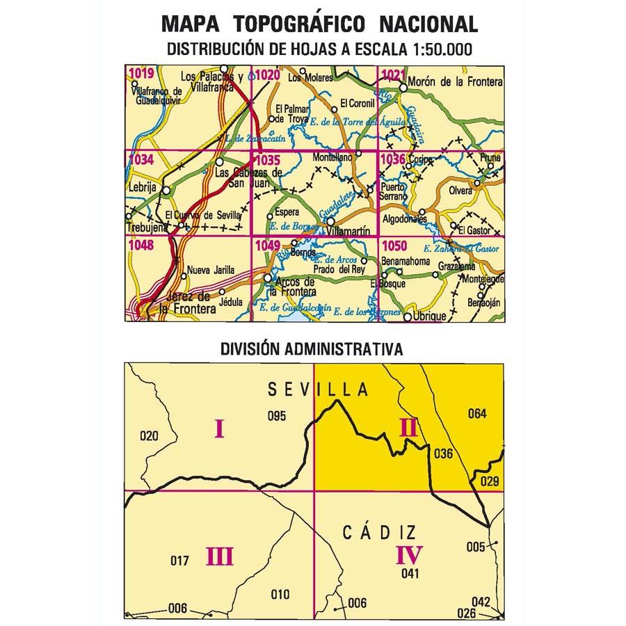 Carte topographique de l'Espagne n° 1035.2 - Montellano | CNIG - 1/25 000 carte pliée CNIG 