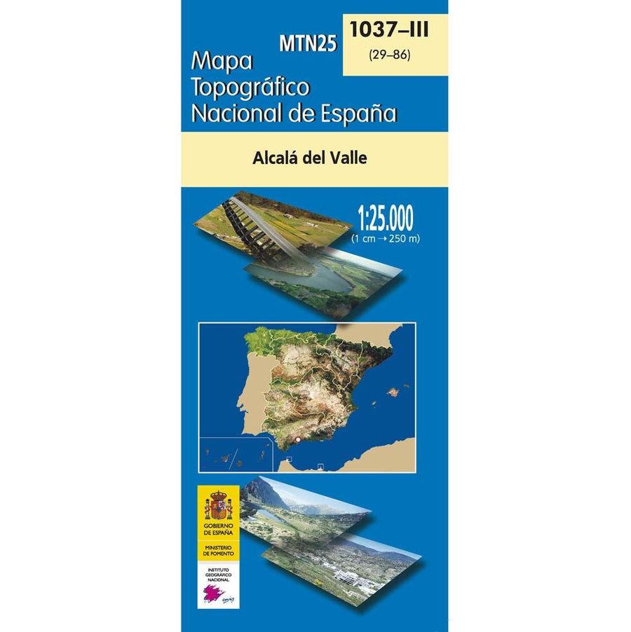 Carte topographique de l'Espagne n° 1037.3 - Alcalá del Valle | CNIG - 1/25 000 carte pliée CNIG 