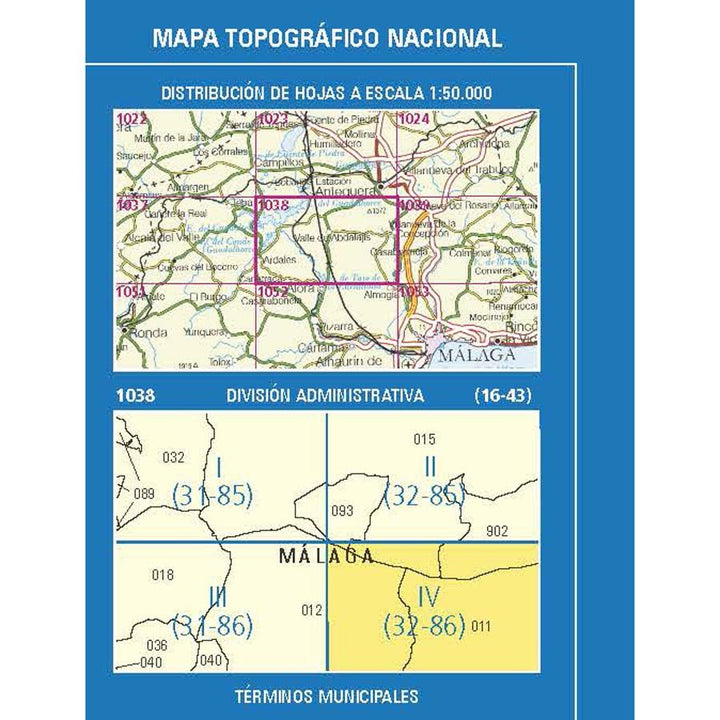 Carte topographique de l'Espagne n° 1038.4 - Casablanquilla | CNIG - 1/25 000 carte pliée CNIG 