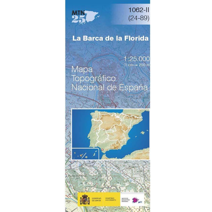 Carte topographique de l'Espagne n° 1062.2 - La Barca de la Florida | CNIG - 1/25 000 carte pliée CNIG 