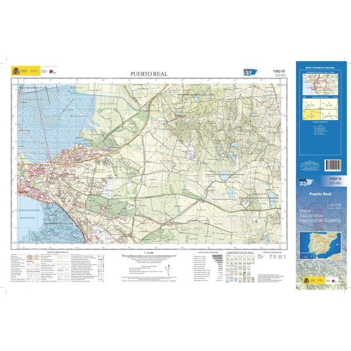 Carte topographique de l'Espagne n° 1062.3 - Puerto Real | CNIG - 1/25 000 carte pliée CNIG 