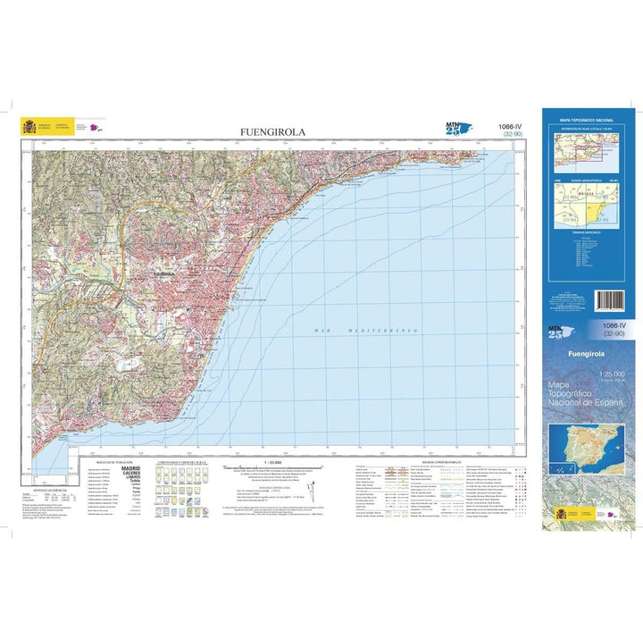 Carte topographique de l'Espagne n° 1066.4 - Fuengirola | CNIG - 1/25 000 carte pliée CNIG 