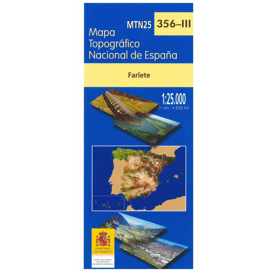 Carte topographique de l'Espagne n° 356.3 - Farlete | CNIG - 1/25 000 carte pliée CNIG 