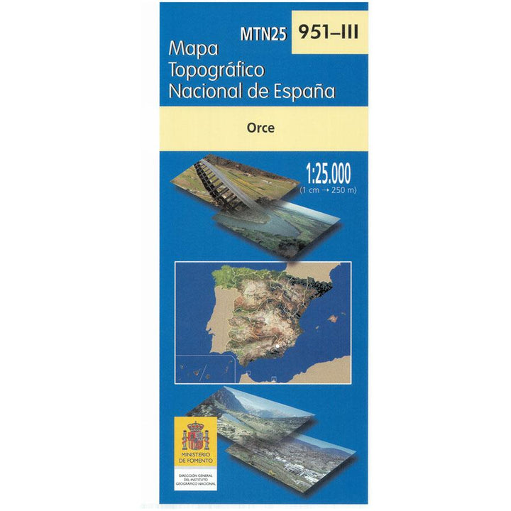 Carte topographique de l'Espagne - Orce, n° 0951.3 | CNIG - 1/25 000 carte pliée CNIG 