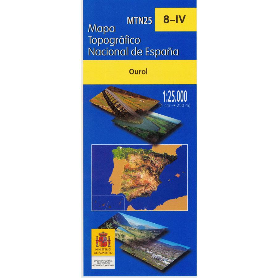 Carte topographique de l'Espagne - Ourol, n° 0008.4 | CNIG - 1/25 000 carte pliée CNIG 