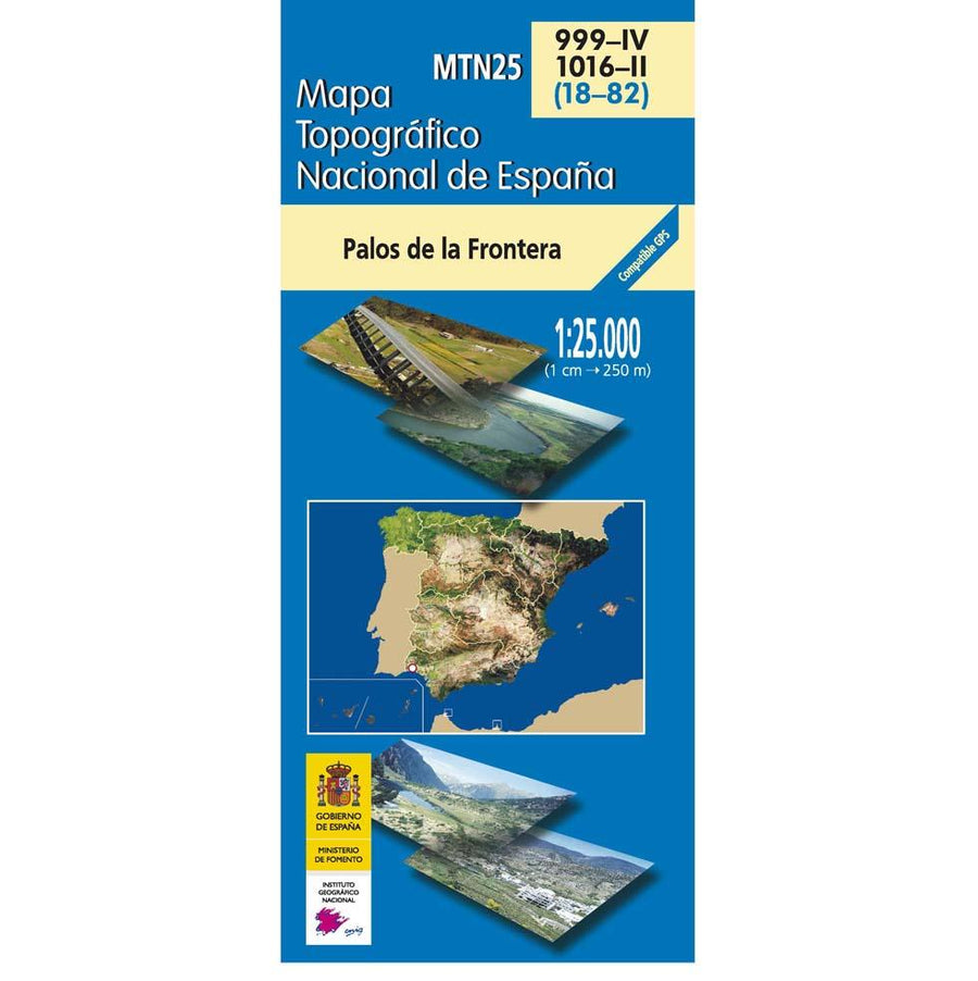 Carte topographique de l'Espagne - Palos de la Frontera, n° 0999.4/1016.2 | CNIG - 1/25 000 carte pliée CNIG 