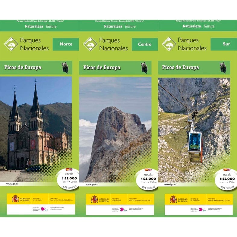 Carte topographique de l'Espagne - Parc national des Picos de Europa (3 cartes + guide) | CNIG carte pliée CNIG 