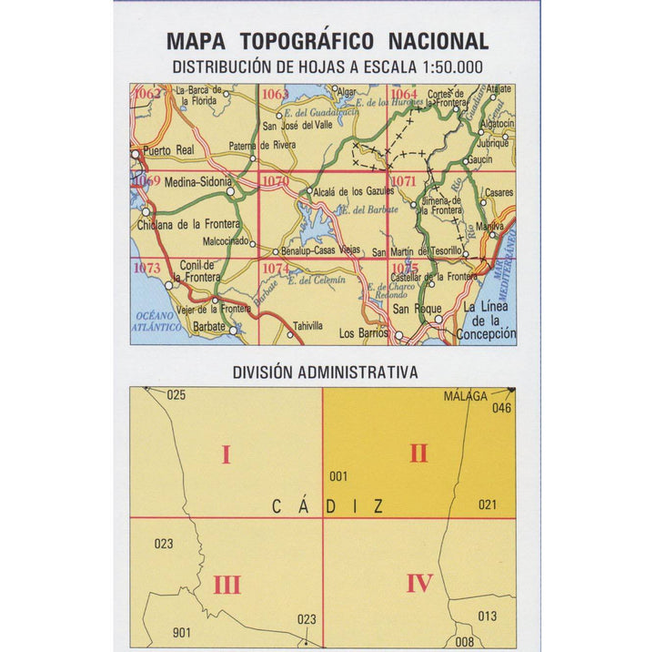 Carte topographique de l'Espagne - Patrite, n° 1070.2 | CNIG - 1/25 000 carte pliée CNIG 