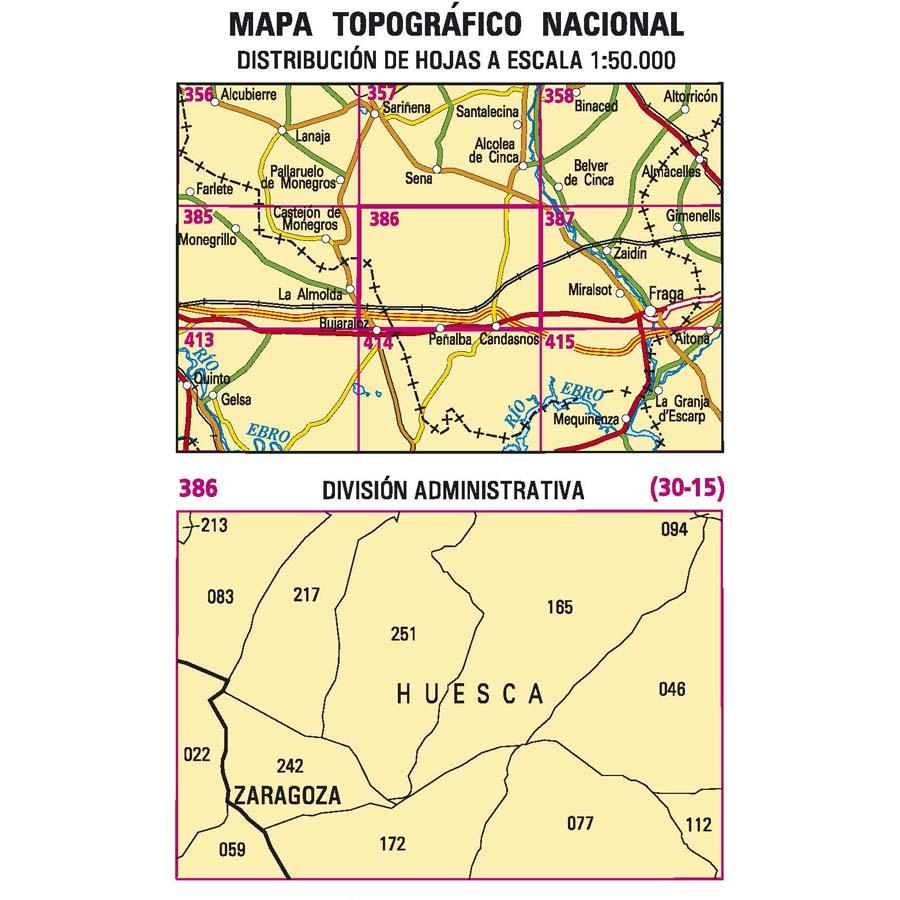Carte topographique de l'Espagne - Peñalba, n° 386 | CNIG - 1/50 000 carte pliée CNIG 
