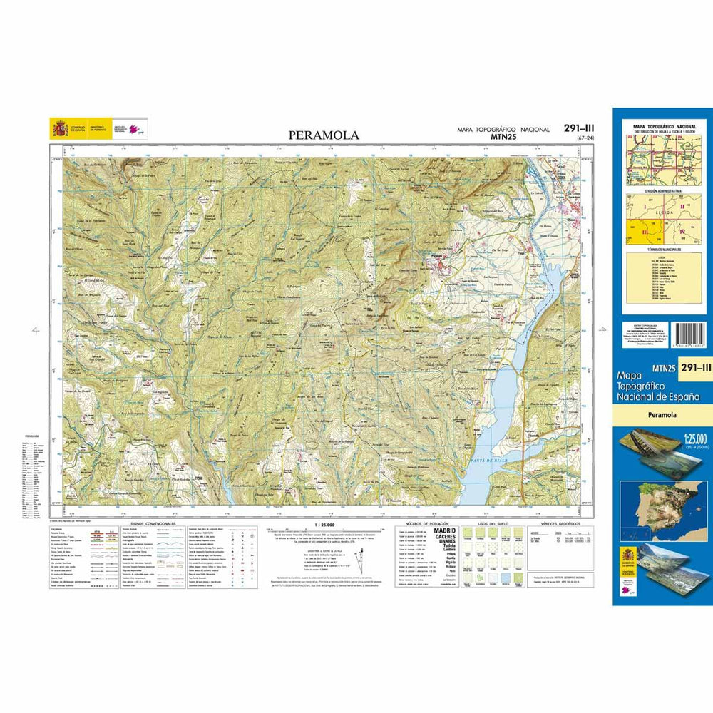 Carte topographique de l'Espagne - Peramola, n° 0291.3 | CNIG - 1/25 000 carte pliée CNIG 