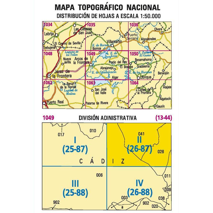 Carte topographique de l'Espagne - Prado del Rey, n° 1049.2 | CNIG - 1/25 000 carte pliée CNIG 