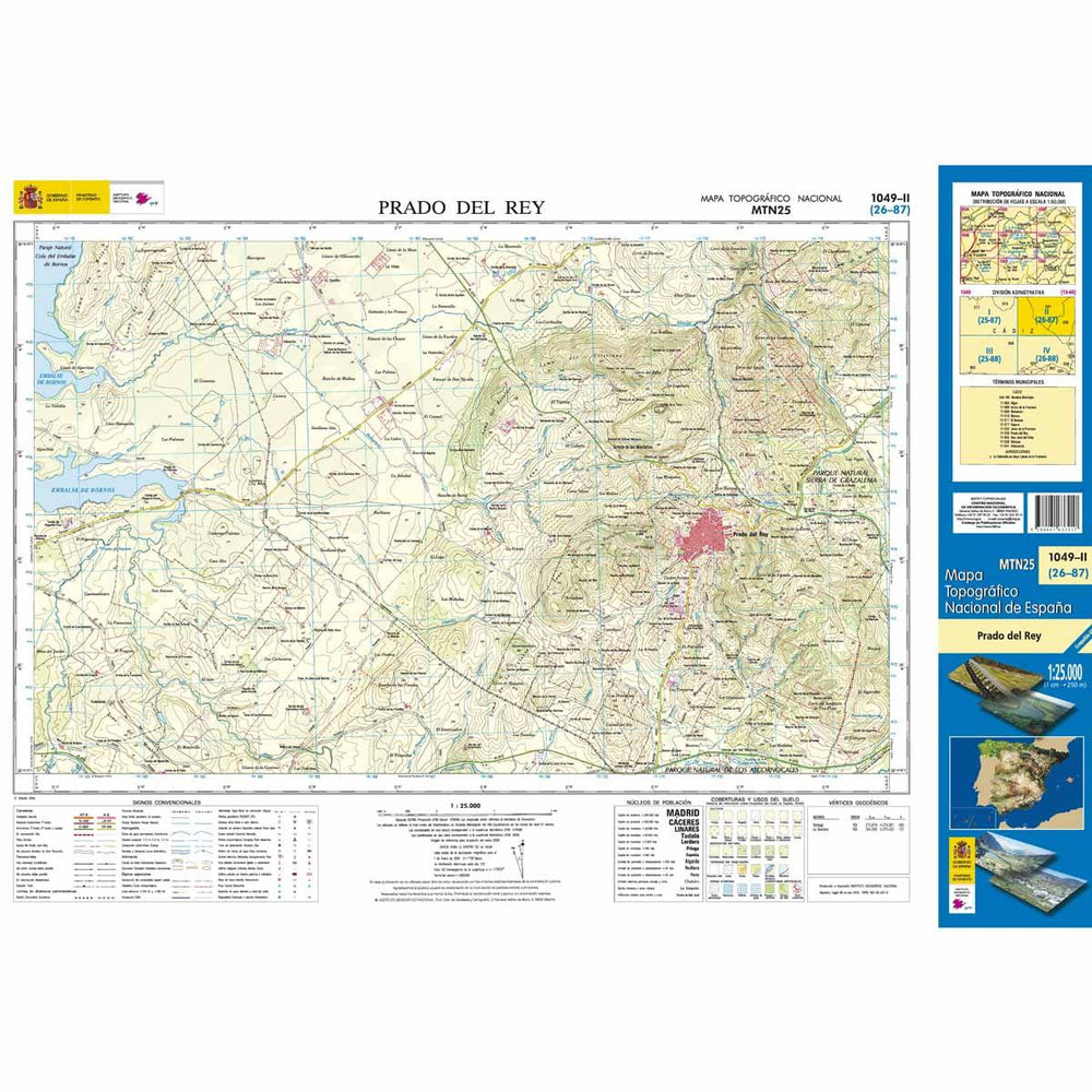 Carte topographique de l'Espagne - Prado del Rey, n° 1049.2 | CNIG - 1/25 000 carte pliée CNIG 