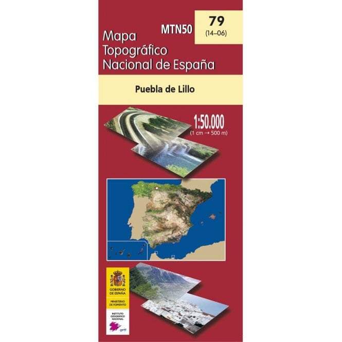 Carte topographique de l'Espagne - Puebla de Lillo, n° 79, n° 0079 | CNIG - 1/50 000 carte pliée CNIG 