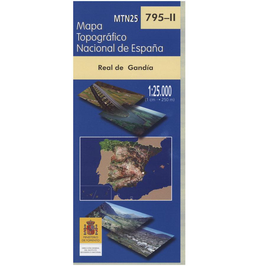 Carte topographique de l'Espagne - Real de Gandía, n° 0795.2 | CNIG - 1/25 000 carte pliée CNIG 