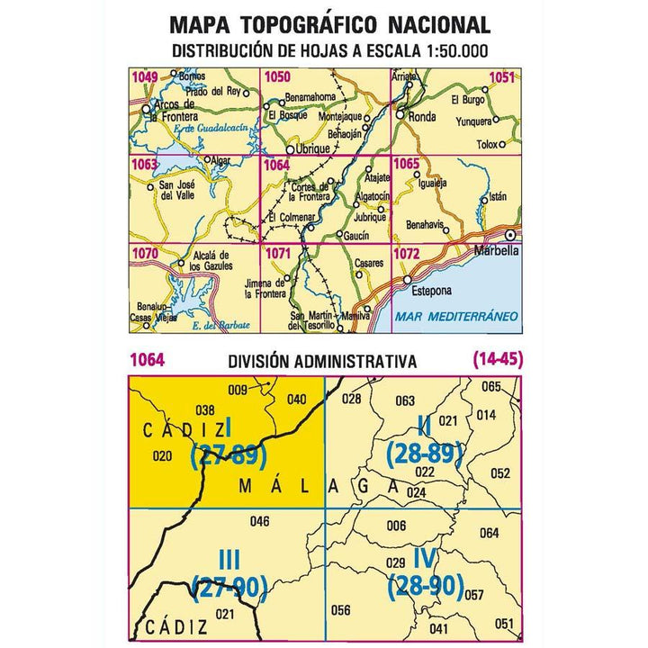Carte topographique de l'Espagne - Residencial Cerro Mulera, n° 1064.1 | CNIG - 1/25 000 carte pliée CNIG 