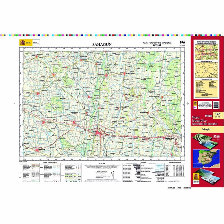 Carte topographique de l'Espagne - Sahagún, n° 0196 | CNIG - 1/50 000 carte pliée CNIG 