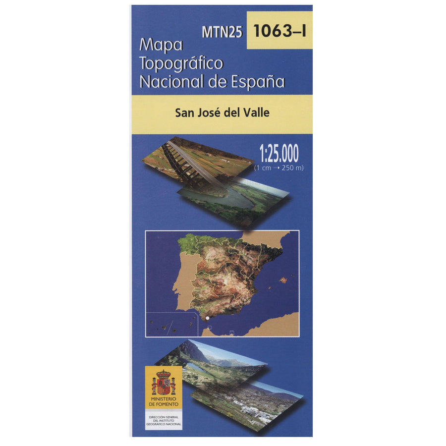 Carte topographique de l'Espagne - San José del Valle, n° 1063.1 | CNIG - 1/25 000 carte pliée CNIG 