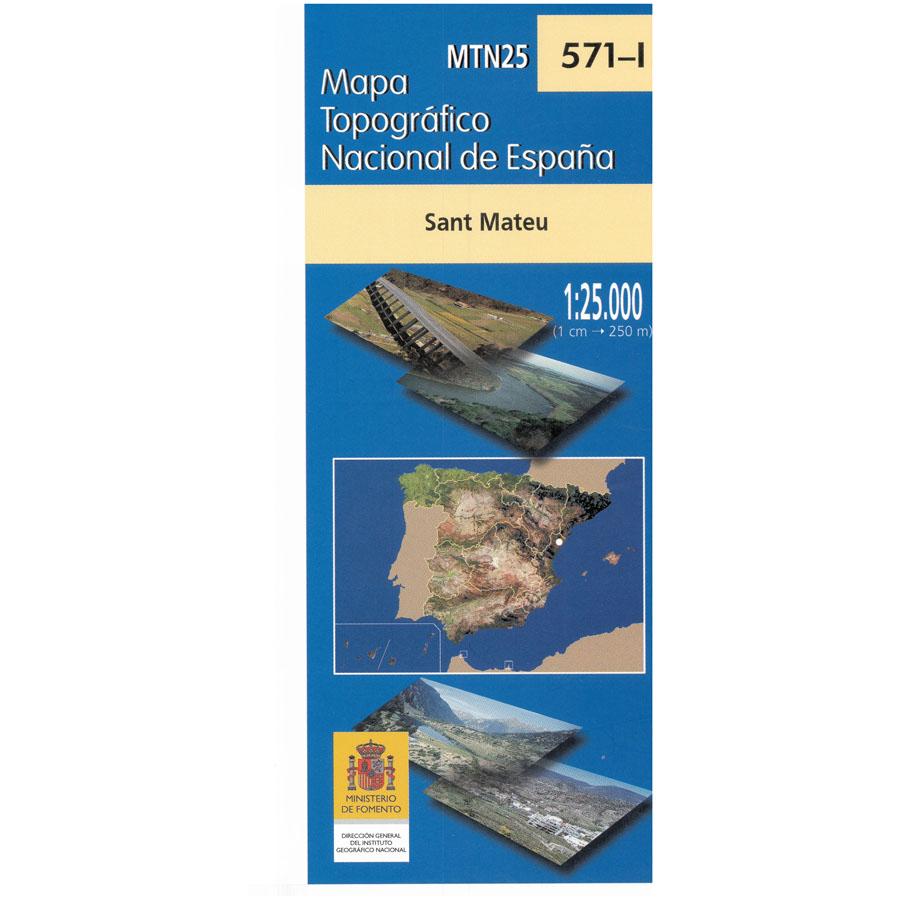 Carte topographique de l'Espagne - Sant Mateu, n° 0571.1 | CNIG - 1/25 000 carte pliée CNIG 