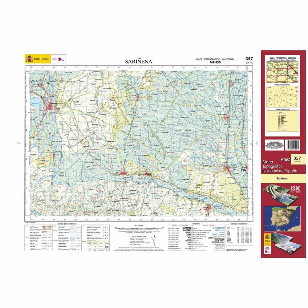 Carte topographique de l'Espagne - Sariñena, n° 357 | CNIG - 1/50 000 carte pliée CNIG 