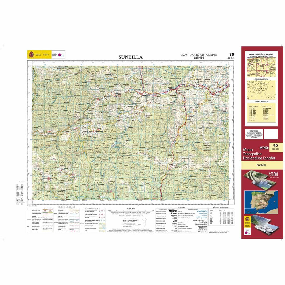 Carte topographique de l'Espagne - Sumbilla, n° 0090 | CNIG - 1/50 000 carte pliée CNIG 
