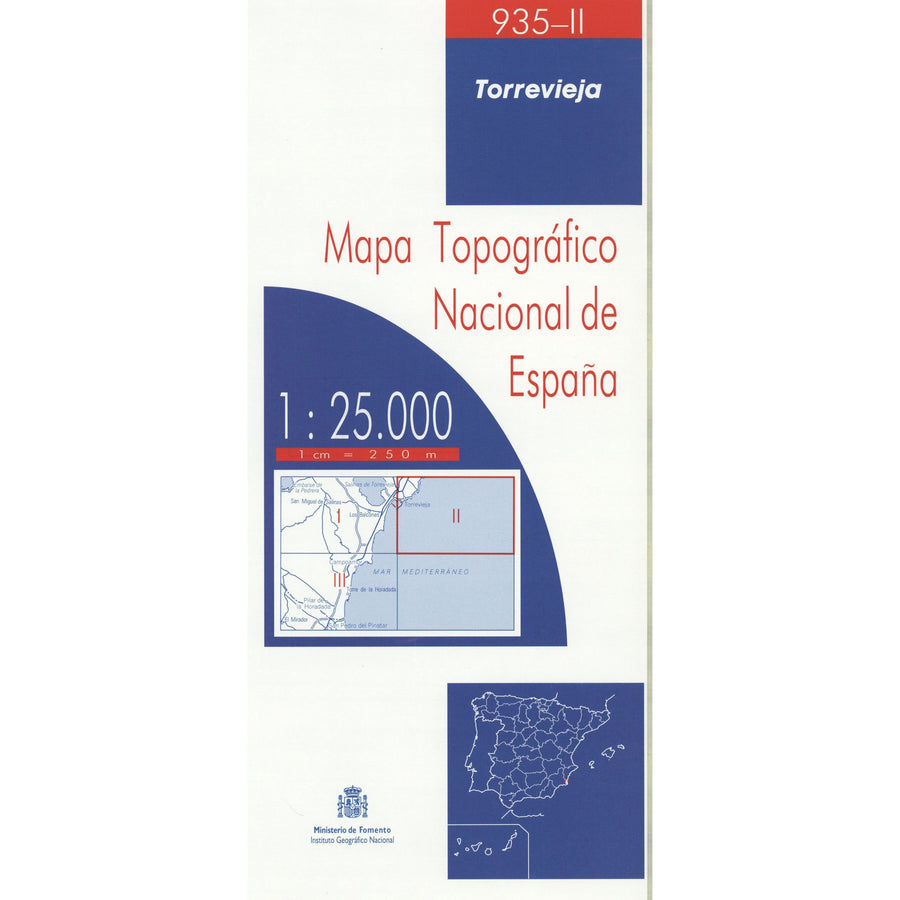 Carte topographique de l'Espagne - Torrevieja, n° 0935.2 | CNIG - 1/25 000 carte pliée CNIG 