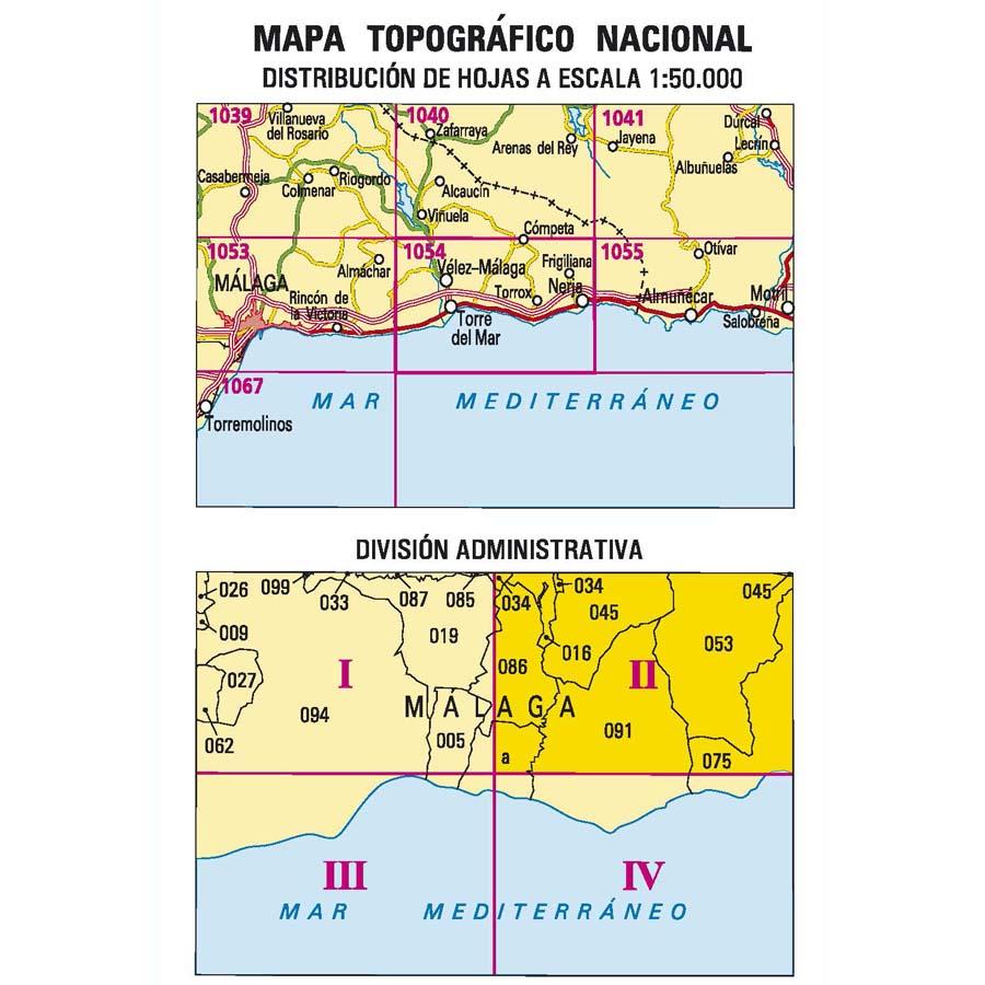 Carte topographique de l'Espagne - Torrox, n° 1054.2 | CNIG - 1/25 000 carte pliée CNIG 