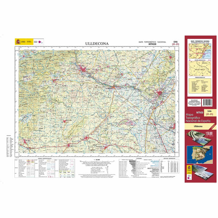 Carte topographique de l'Espagne - Ulldecona, n° 0546 | CNIG - 1/50 000 carte pliée CNIG 