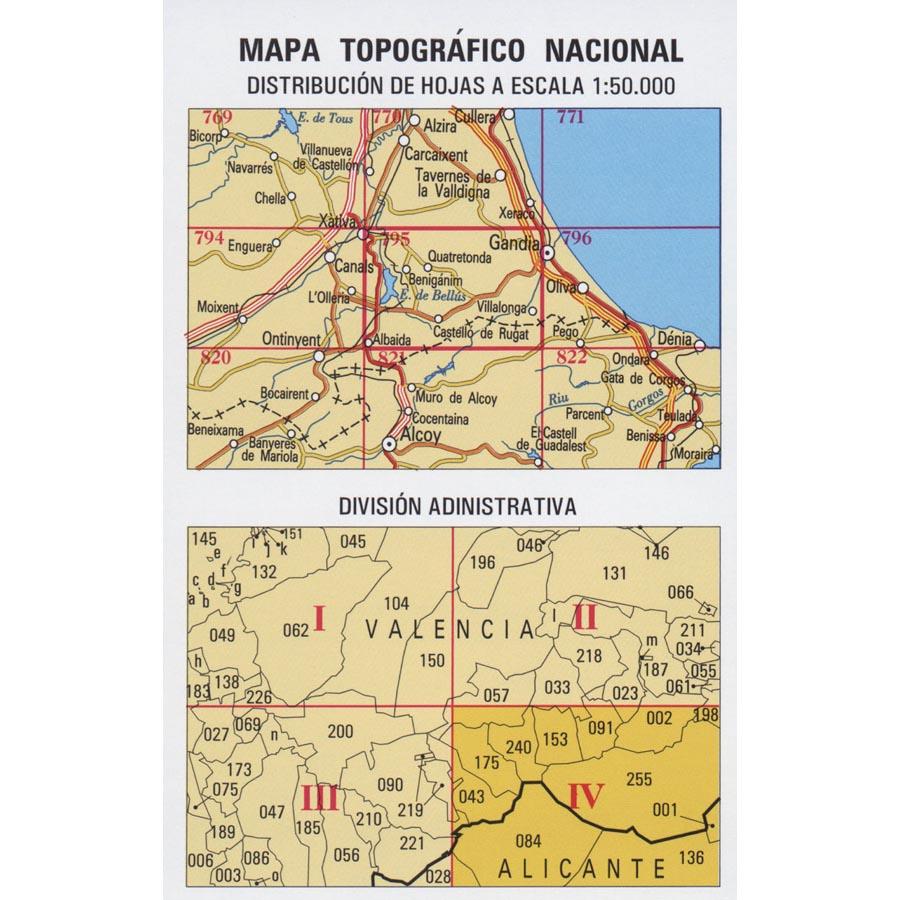 Carte topographique de l'Espagne - Villalonga, n° 0795.4 | CNIG - 1/25 000 carte pliée CNIG 