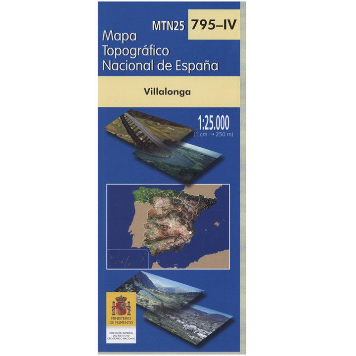 Carte topographique de l'Espagne - Villalonga, n° 0795.4 | CNIG - 1/25 000 carte pliée CNIG 