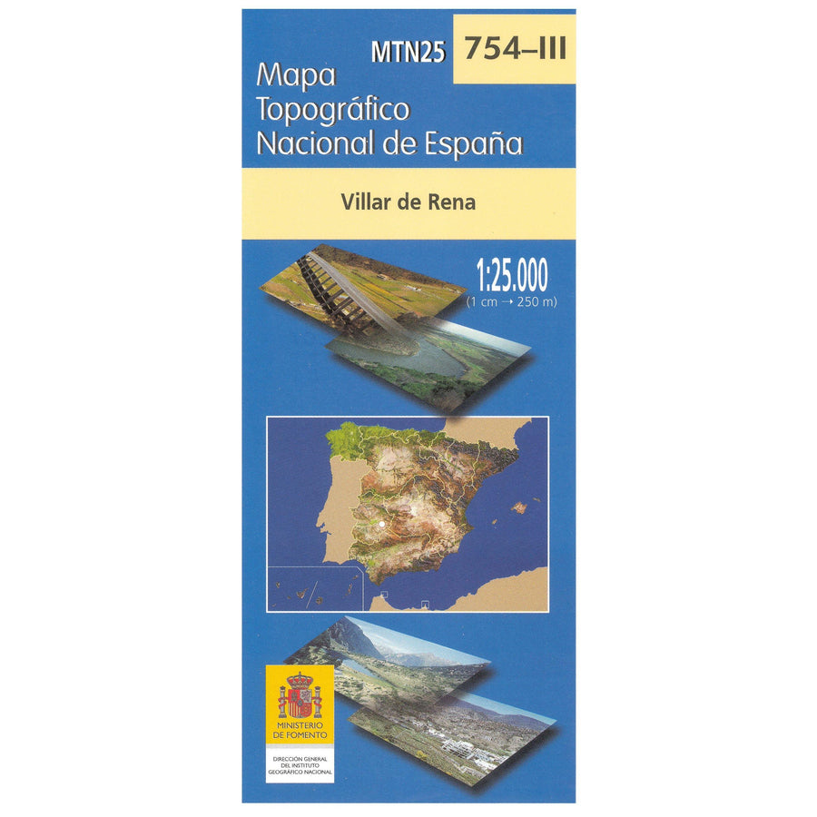 Carte topographique de l'Espagne - Villar de Rena, n° 0754.3 | CNIG - 1/25 000 carte pliée CNIG 