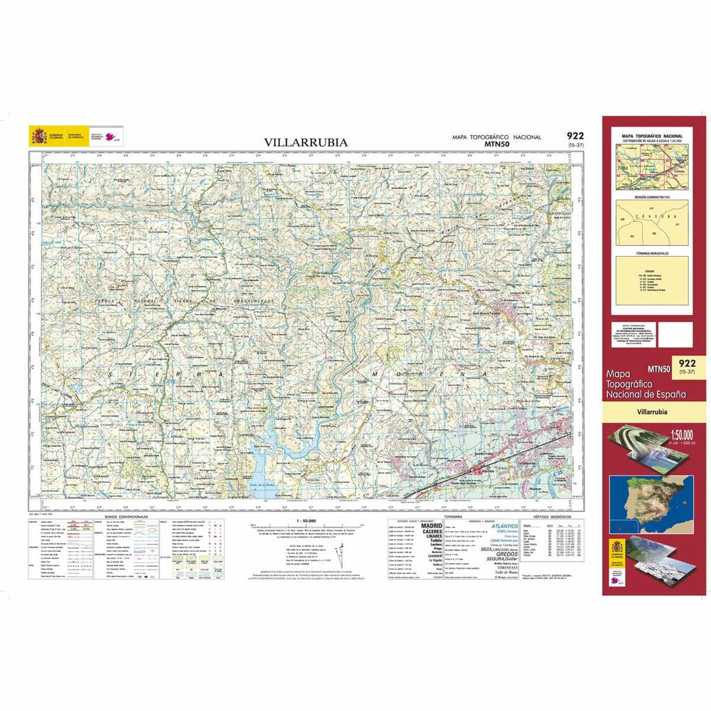 Carte topographique de l'Espagne - Villarrubia, n° 0922 | CNIG - 1/50 000 carte pliée CNIG 