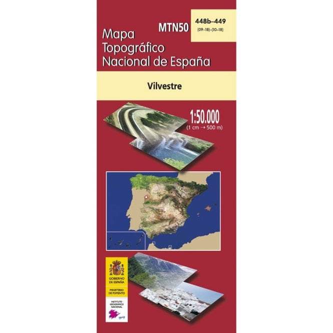 Carte topographique de l'Espagne - Vilvestre, n° 0448B/449 | CNIG - 1/50 000 carte pliée CNIG 