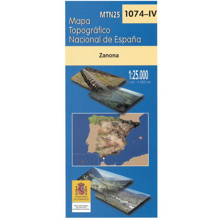 Carte topographique de l'Espagne - Zanona, n° 1074.4 | CNIG - 1/25 000 carte pliée CNIG 