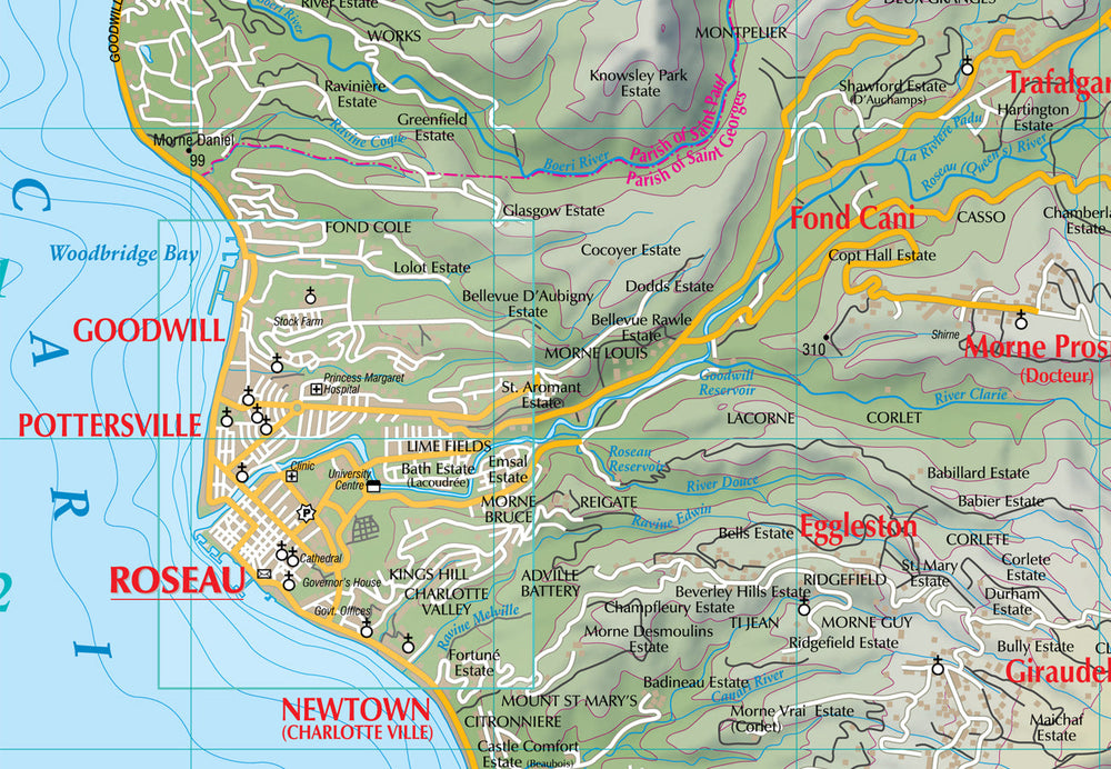 Carte topographique - Dominique | Kasprowski carte pliée Kasprowski 