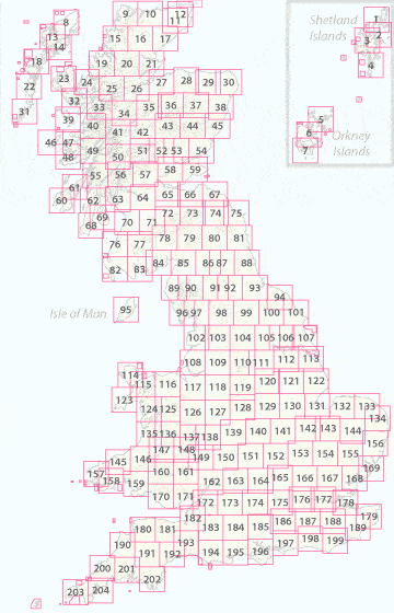 Carte topographique n° 002 - Shetland - Sullom Voe, Whalsay (Grande Bretagne) | Ordnance Survey - Landranger carte pliée Ordnance Survey 