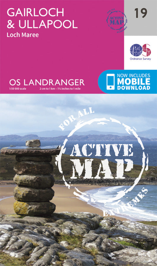 Carte topographique n° 019 - Gairloch, Ullapool (Loch Maree) (Grande Bretagne) | Ordnance Survey - Landranger carte pliée Ordnance Survey Plastifiée 