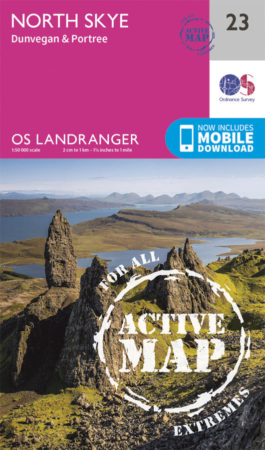 Carte topographique n° 023 - North Skye (Grande Bretagne) | Ordnance Survey - Landranger carte pliée Ordnance Survey Plastifiée 