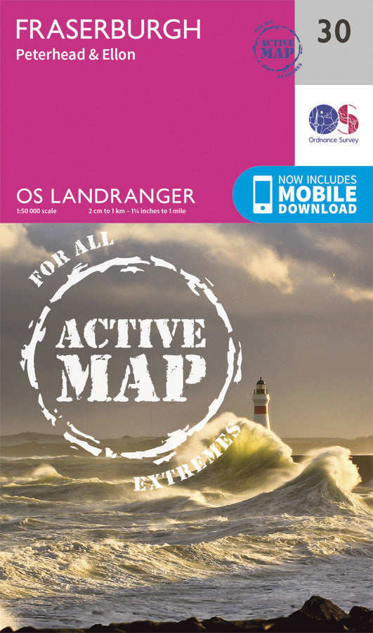 Carte topographique n° 030 - Fraserburgh (Grande Bretagne) | Ordnance Survey - Landranger carte pliée Ordnance Survey Plastifiée 