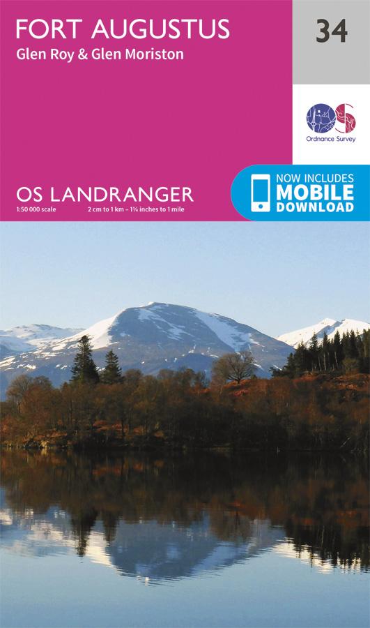 Carte topographique n° 034 - Fort Augustus (Grande Bretagne) | Ordnance Survey - Landranger carte pliée Ordnance Survey 