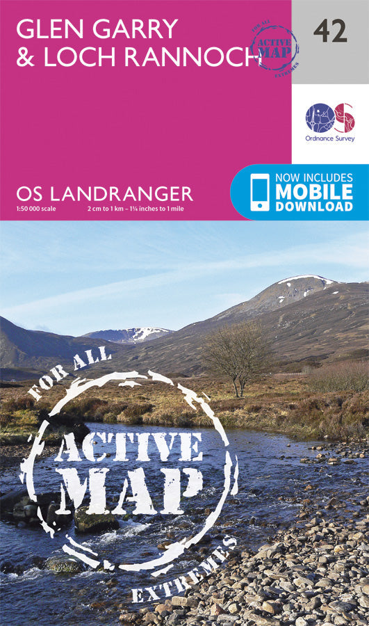 Carte topographique n° 042 - Glen Garry, Loch Rannoch (Grande Bretagne) | Ordnance Survey - Landranger carte pliée Ordnance Survey Plastifiée 