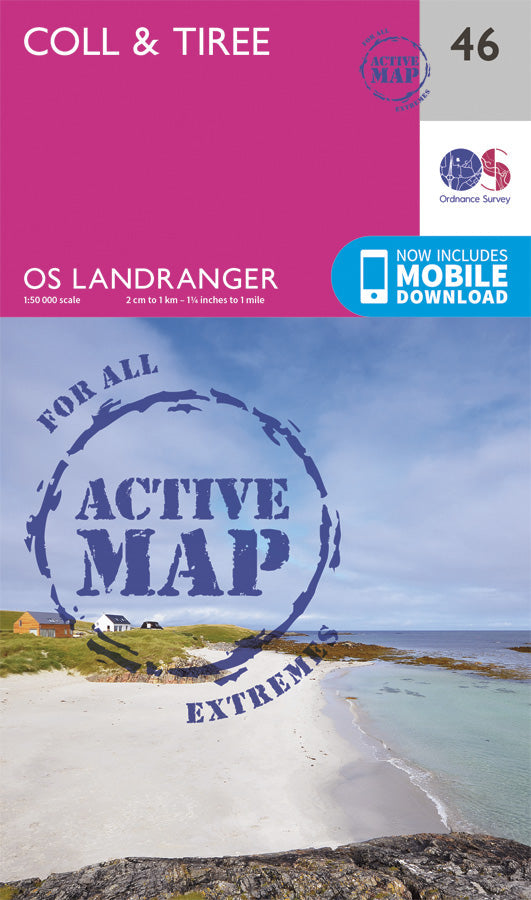 Carte topographique n° 046 - Coll, Tiree (Grande Bretagne) | Ordnance Survey - Landranger carte pliée Ordnance Survey Plastifiée 